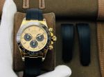 N Factory ROLEX Gold Black Replica Daytona 904L Steel Sapphire Glass Gold Watch